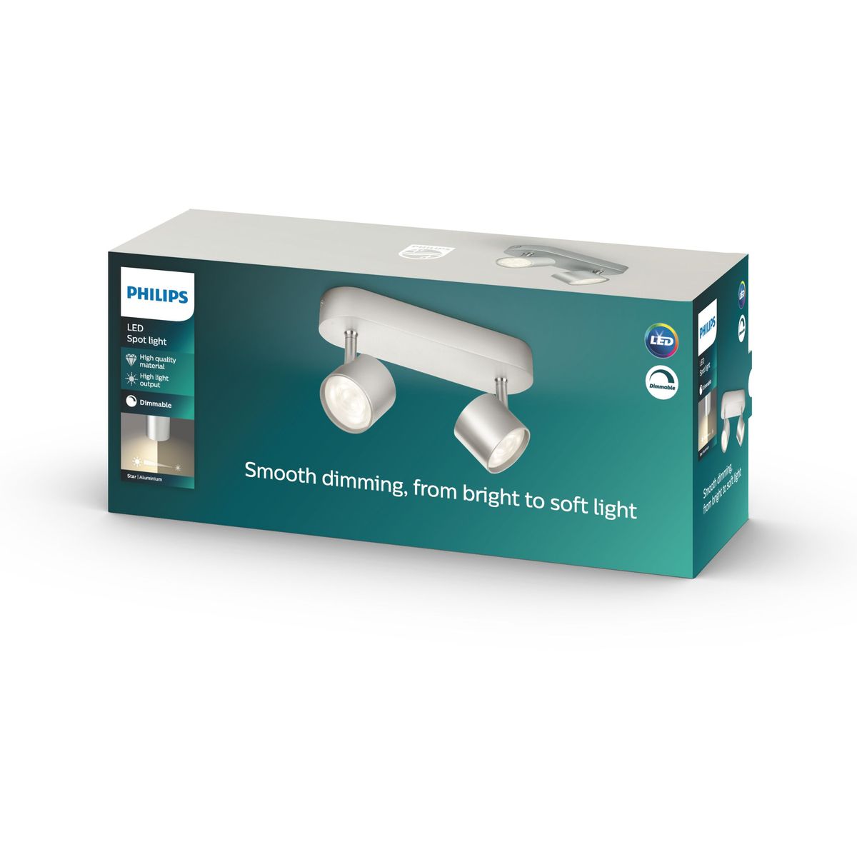 Philips - STAR bar/tube aluminium 2x4.5W SELV