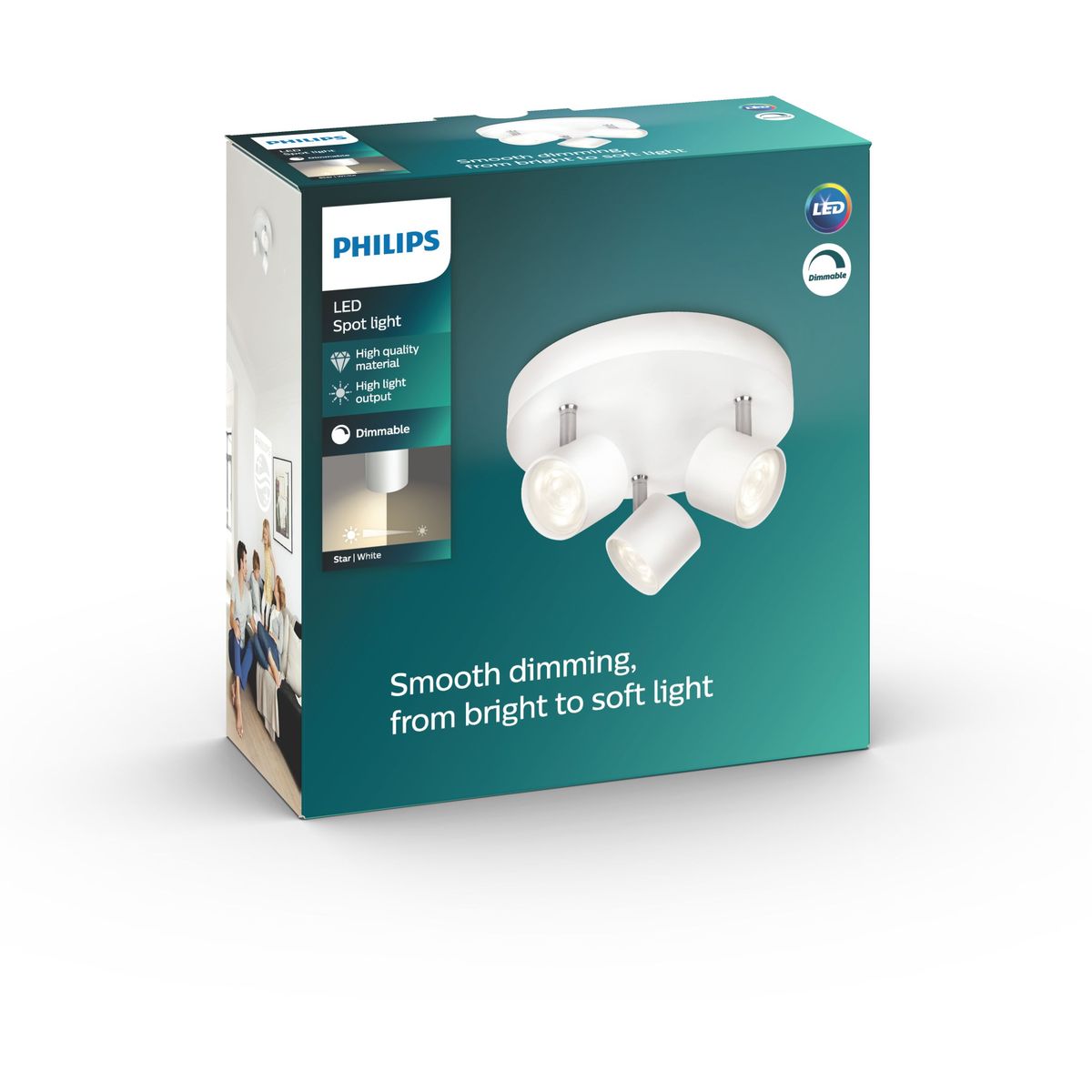 Philips - STAR plate/spiral white 3x4.5W SELV 2700K