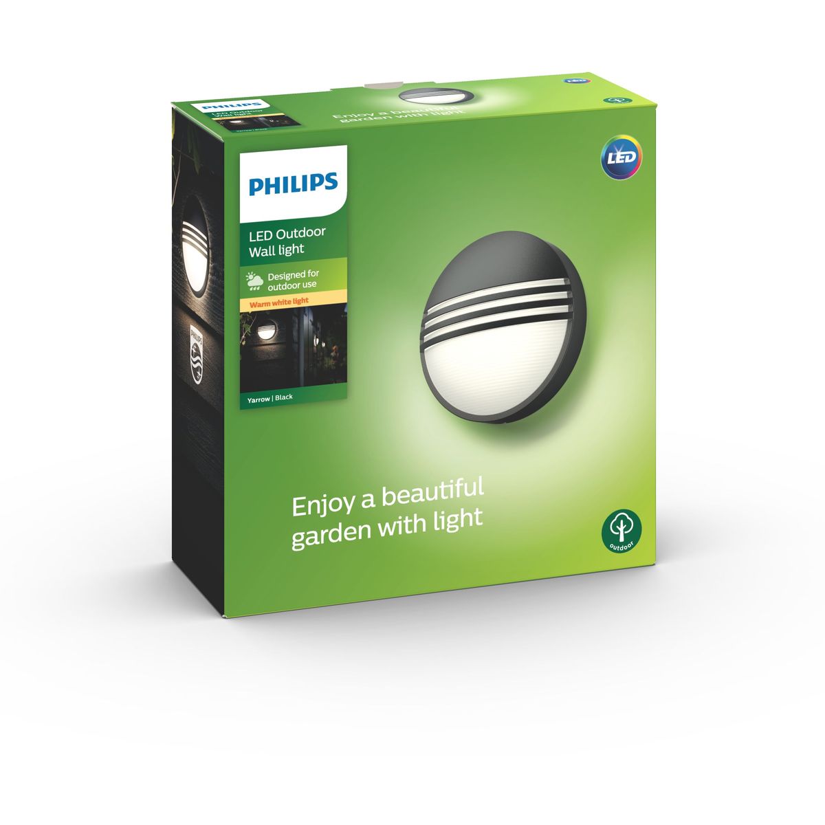 Philips - Røllike væglanterne sort 1x6W 230V