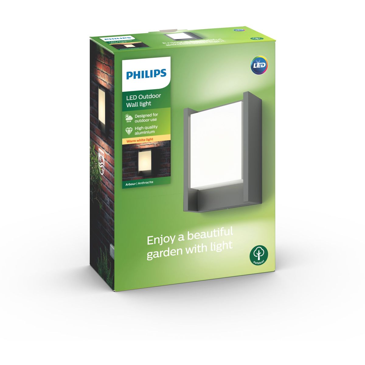 Philips - Arbor væglanterne antracit 1x6W 230V