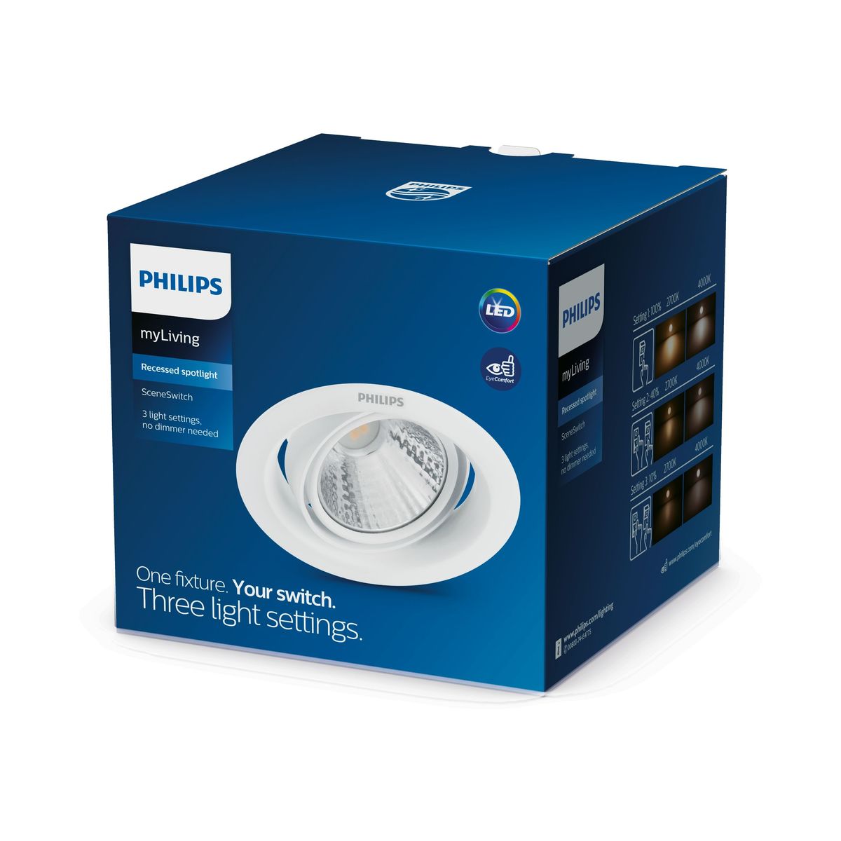 Philips - 59554POMERON DIM 070 3W 40K EU forsænket