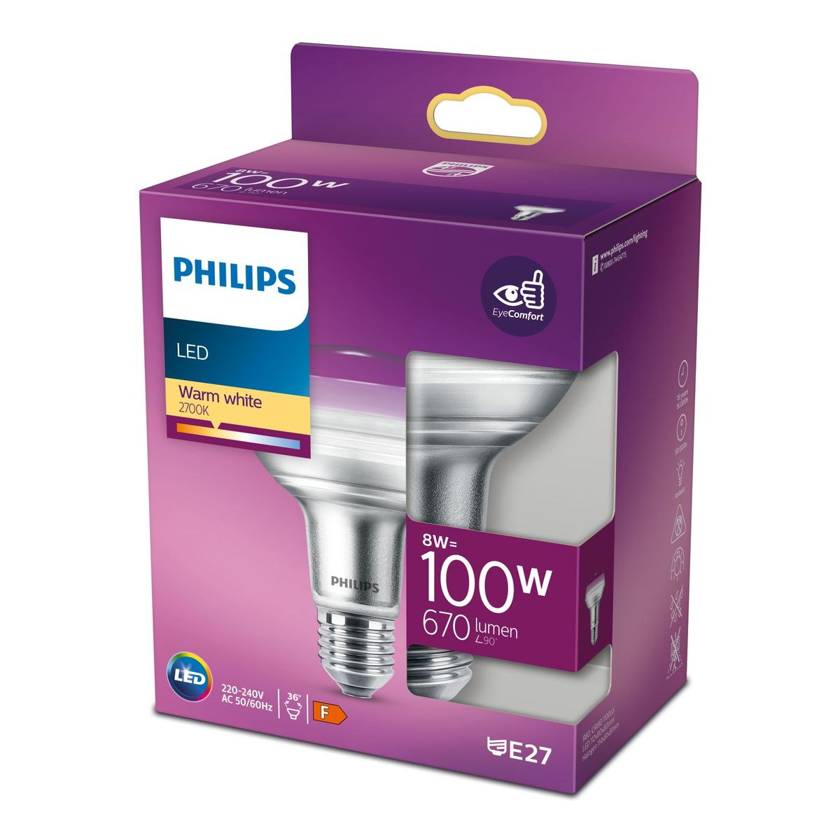 Philips - LED CLA 100W R80 E27 WW 36D ND RF 1PF/4