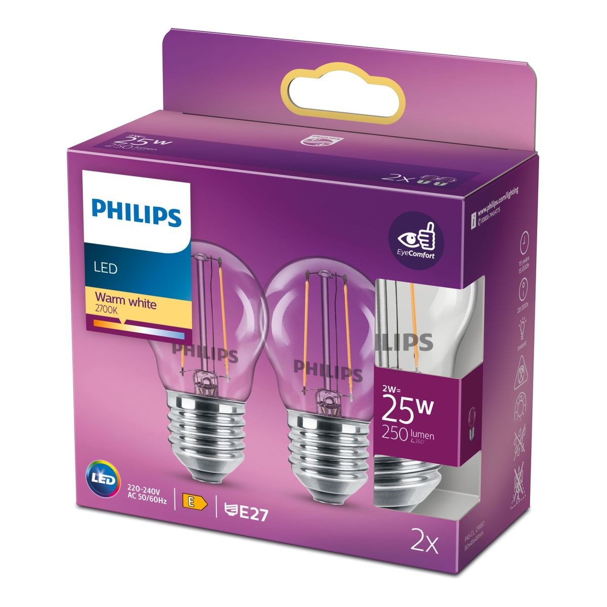 Philips - LED classic 25W P45 E27 WWCLND2SRT6