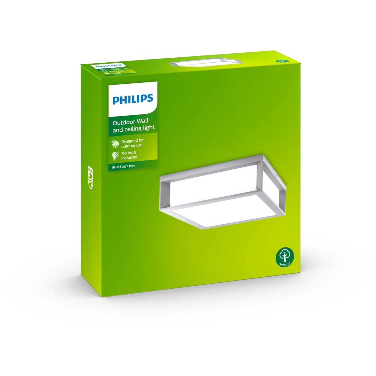 Philips - Skies wall lantern grey 2x14W 230V