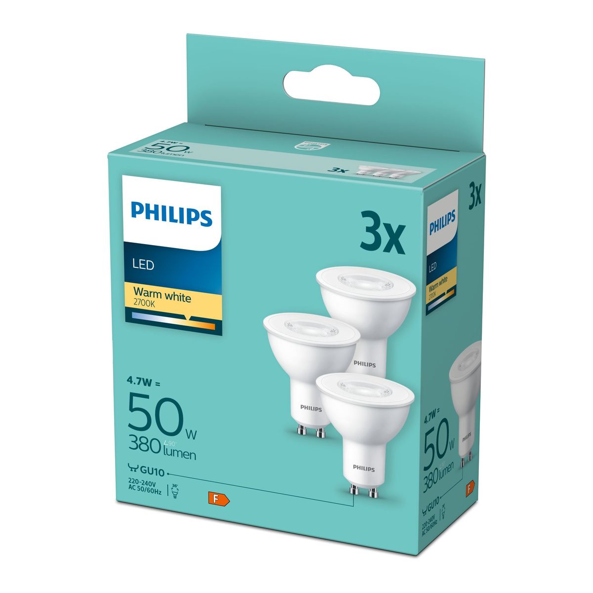Philips - LED 50W GU10 WW 36D 3PF/8 DISC