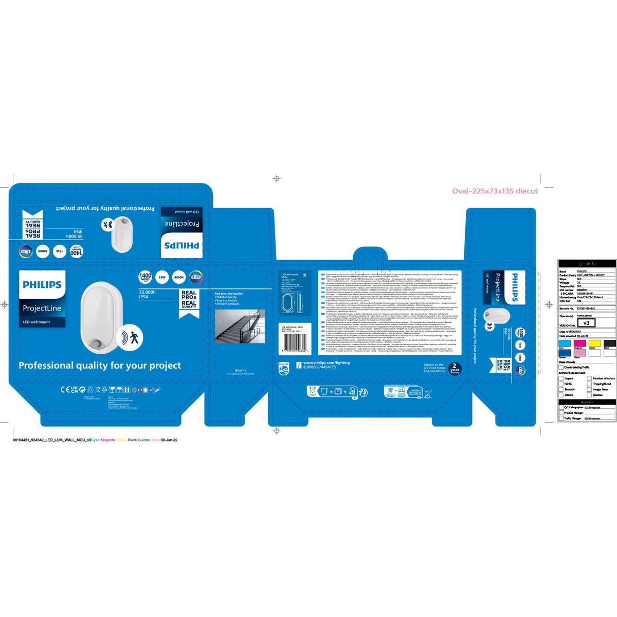 Philips - ProjectLine Wallmount OVL 1400 4000K sent