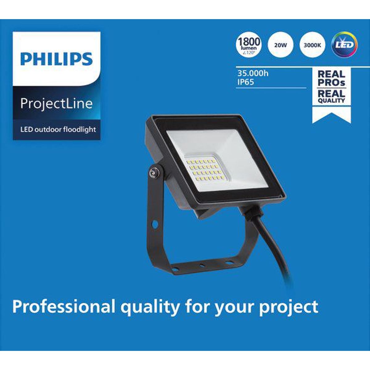 Philips - ProjectLine Floodlight 20W 3000K
