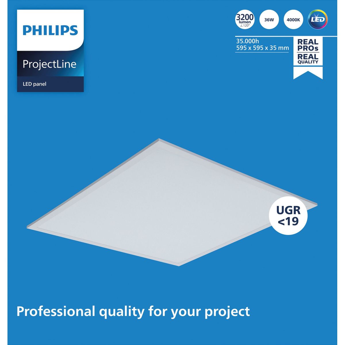 Philips - ProjectLine Panel 6060 3200LM 4000K OC
