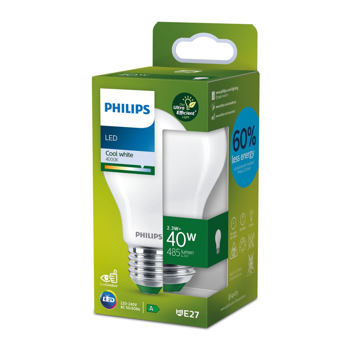 Philips - LED CLA 40W A60 E27 4000K FR UE SRT4