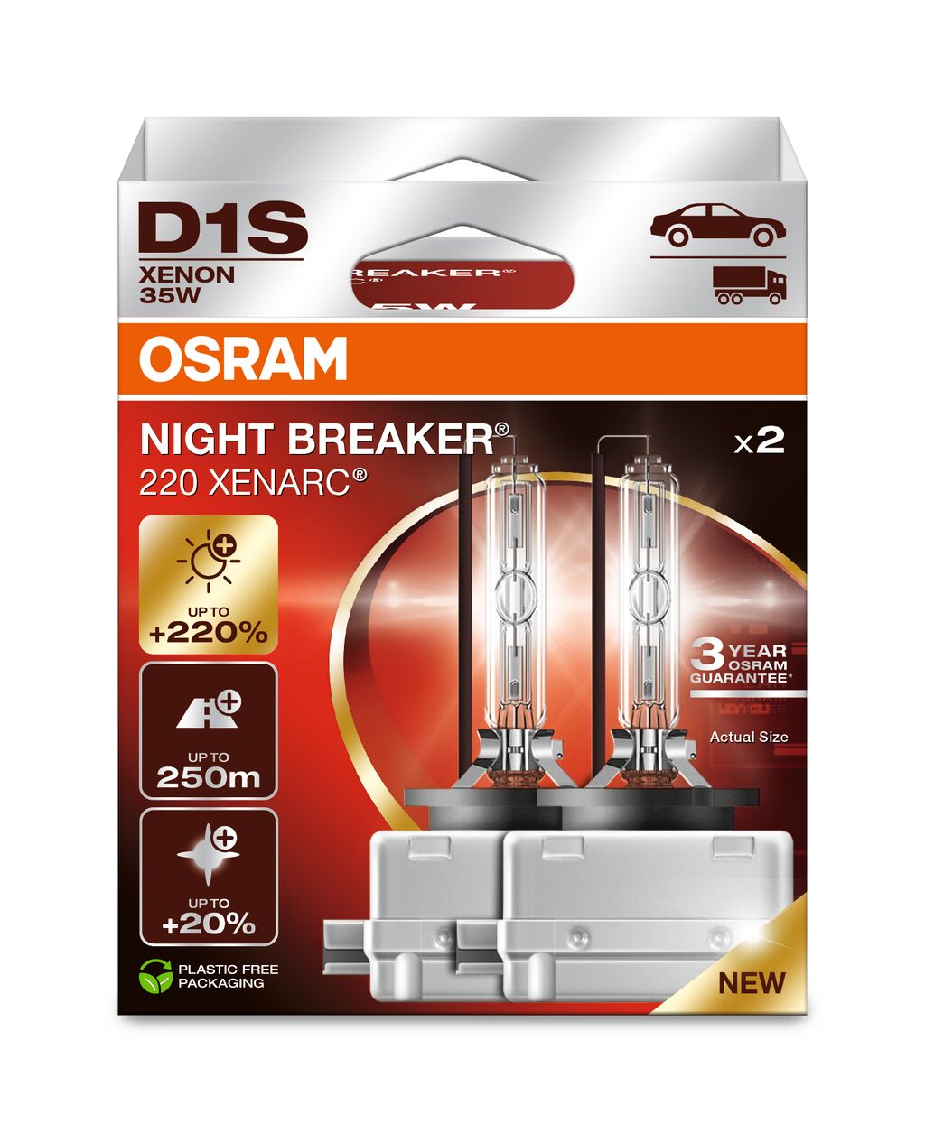 OSRAM Xenarc Night Breaker Laser 220 - D1S - 2 -Pack