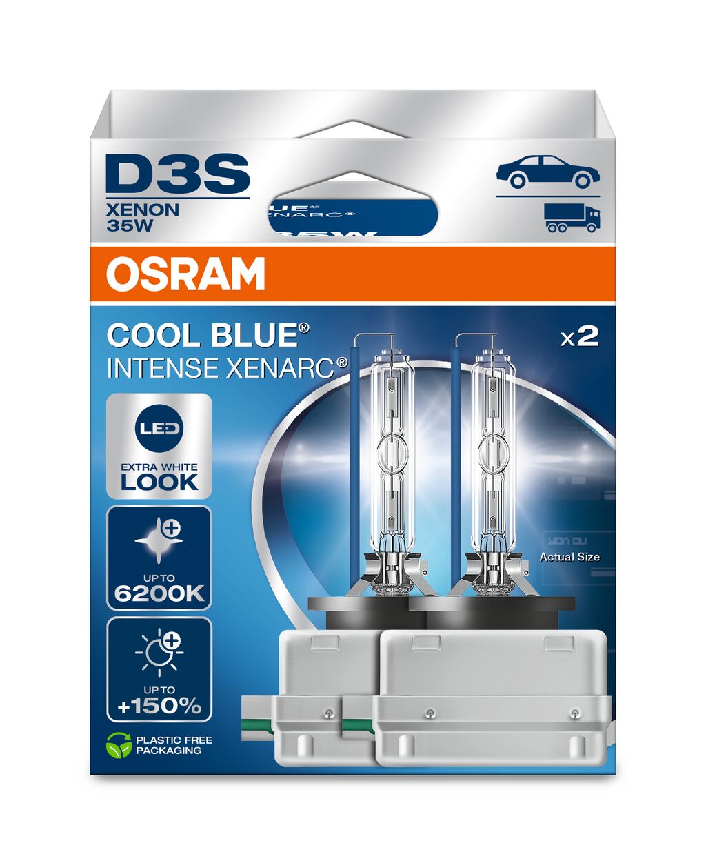 Osram Xenarc Cool Blue Intense - D3S HID -forlygter - 2 -pakke