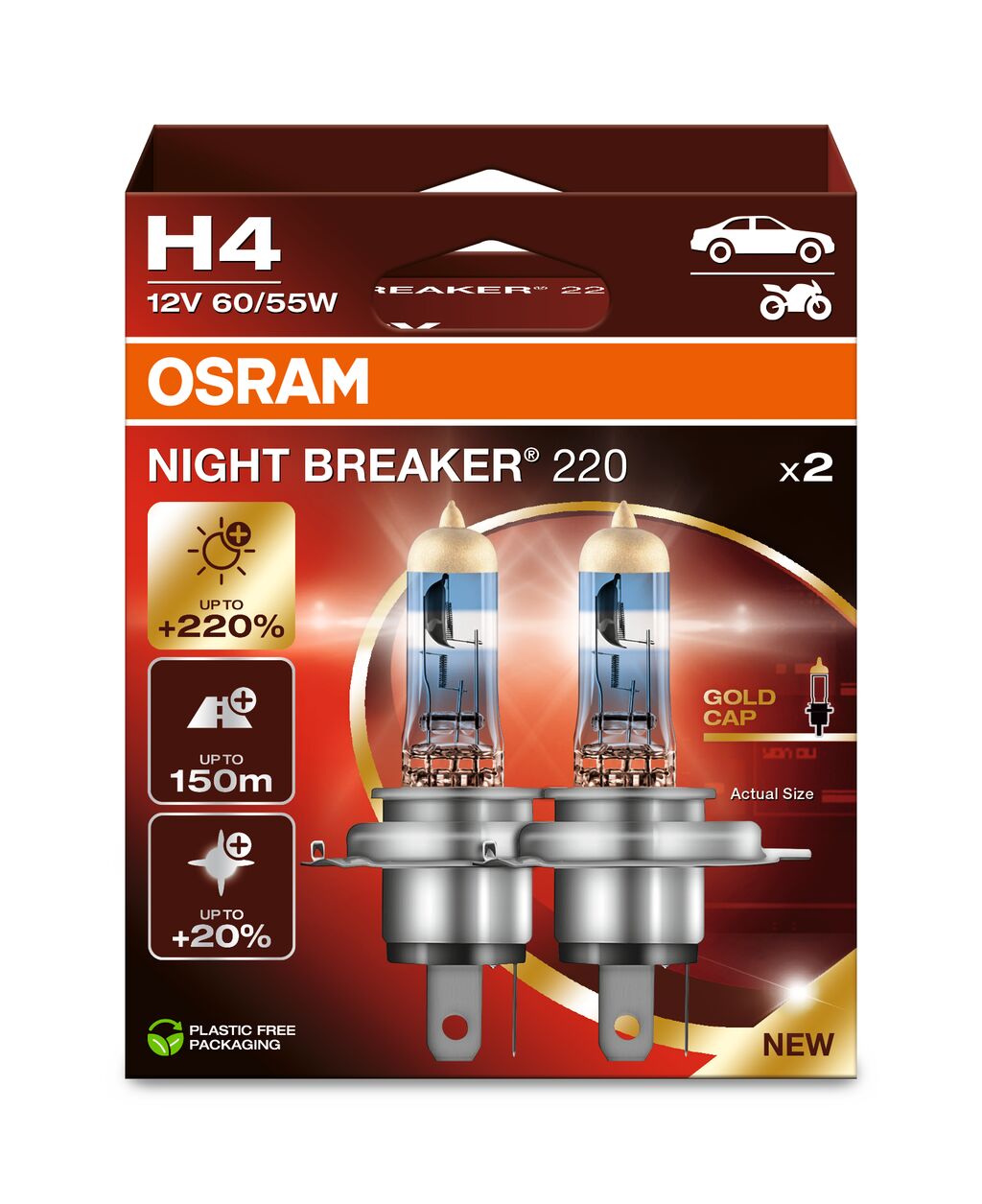 Osram Night Breaker 220 - H4 - 2 -pack