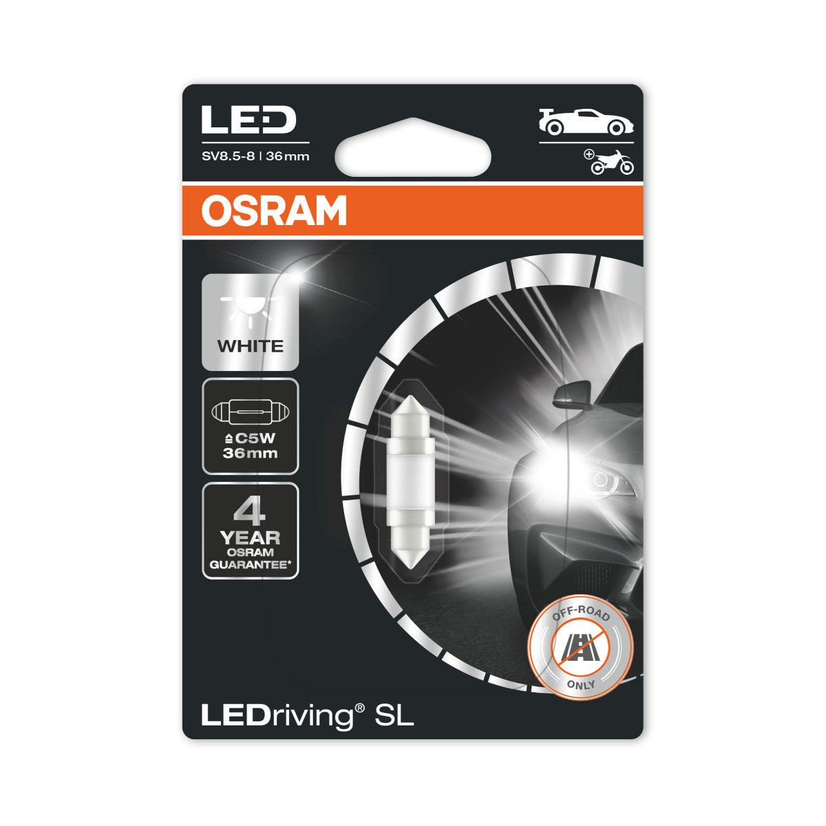 Osram førte rriving SL - off -Road C5W 64818 - Hvid