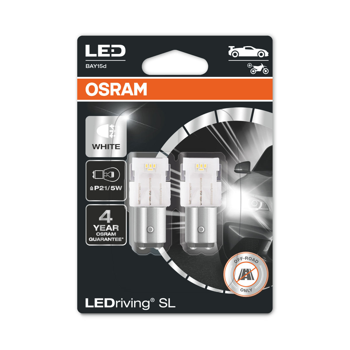 Osram førte rriving SL - off -Road P21-5W - Hvid