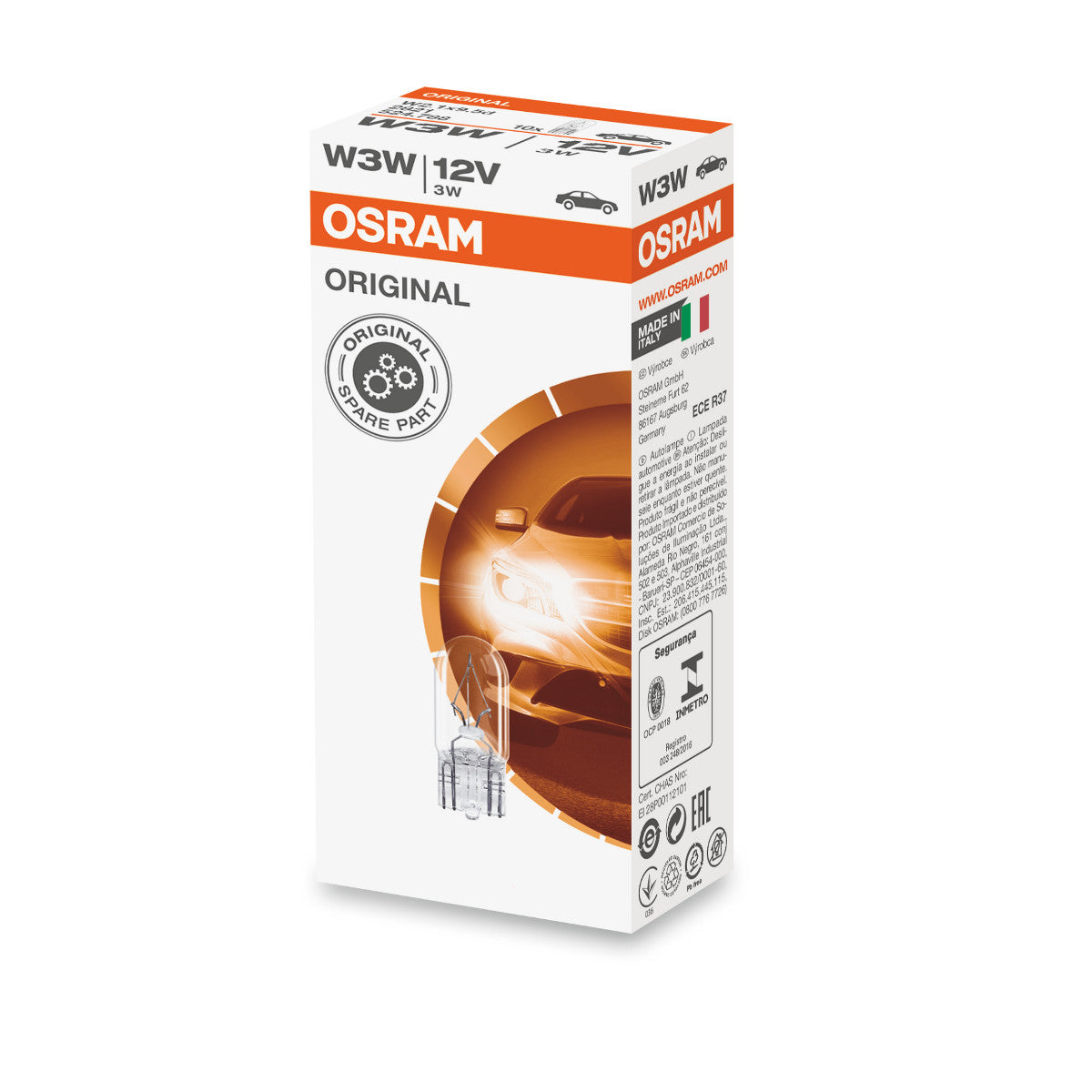 OSRAM ORIGINAL - KILE BASE - 3W - 12V -W2 .1x9,5d - Ekstra pære