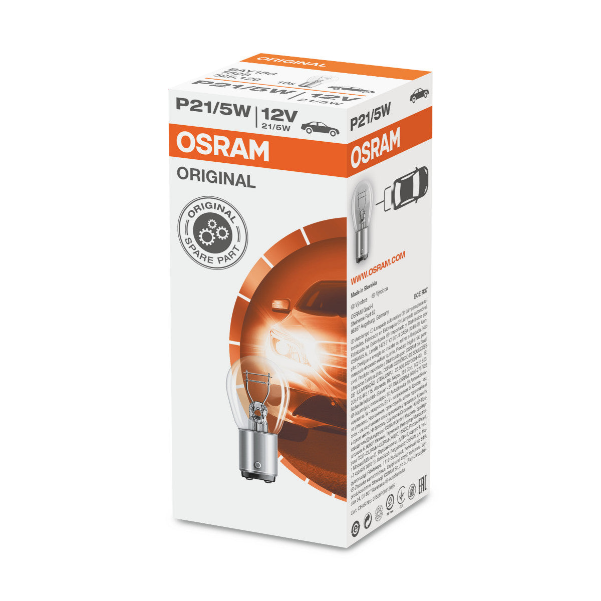Osram Original - Metal Base - P21-5W - Ekstra lyslampe 1 -pakke