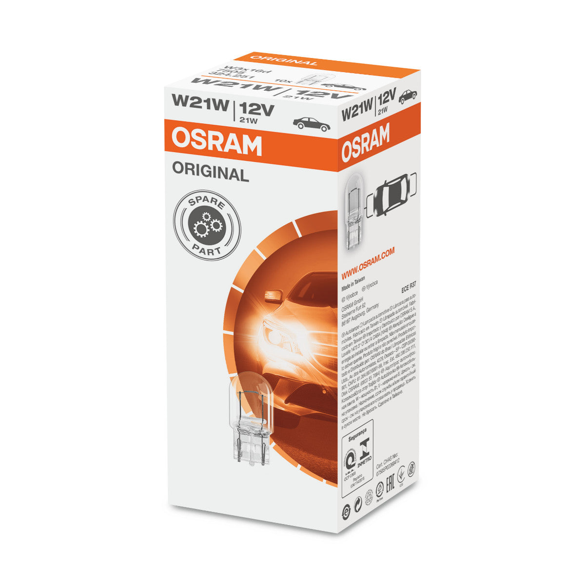 OSRAM ORIGINAL - KILEFODSTYKKE - W21W Ekstralys