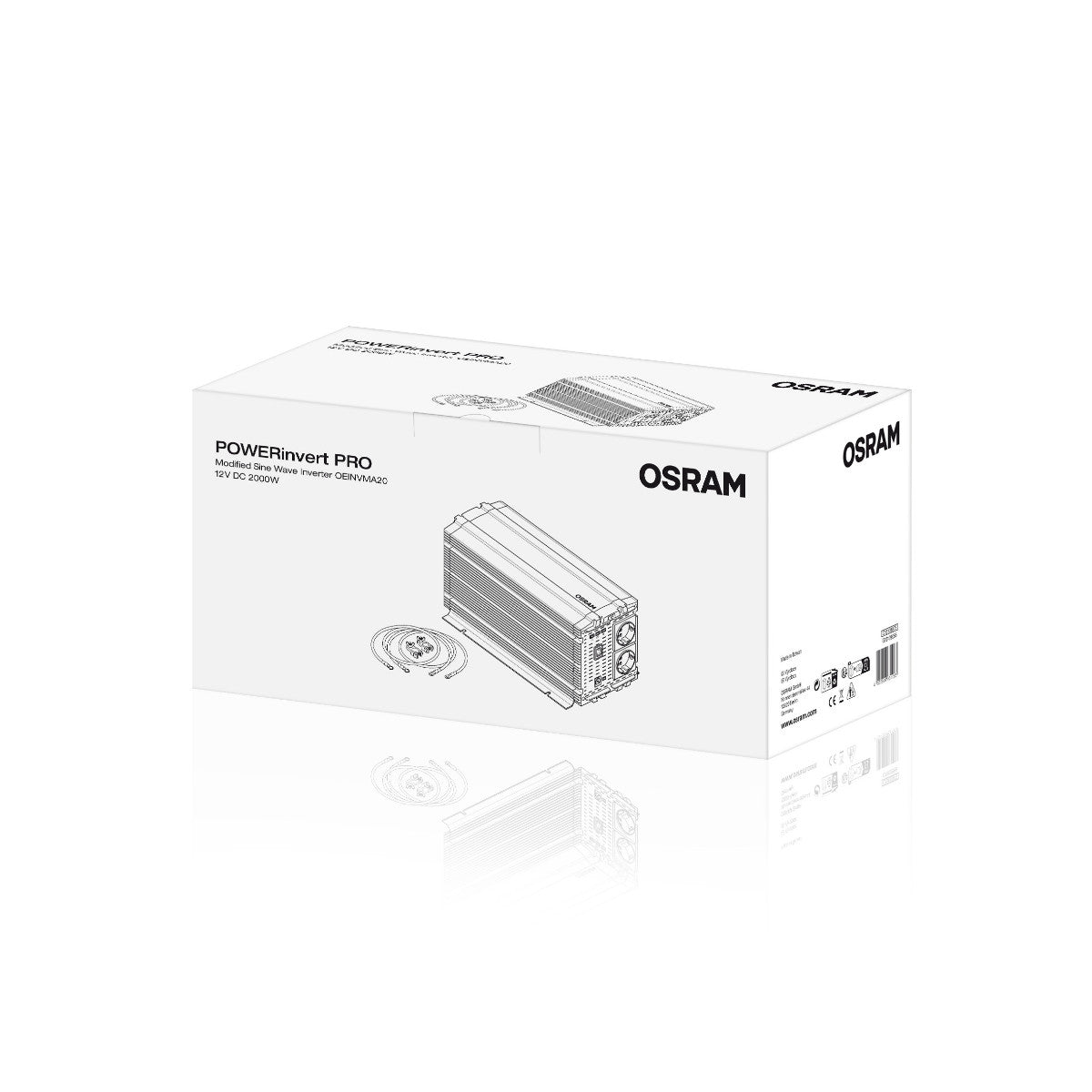 OSRAM Modificeret sinusbølgeinverter 12V DC 2000W