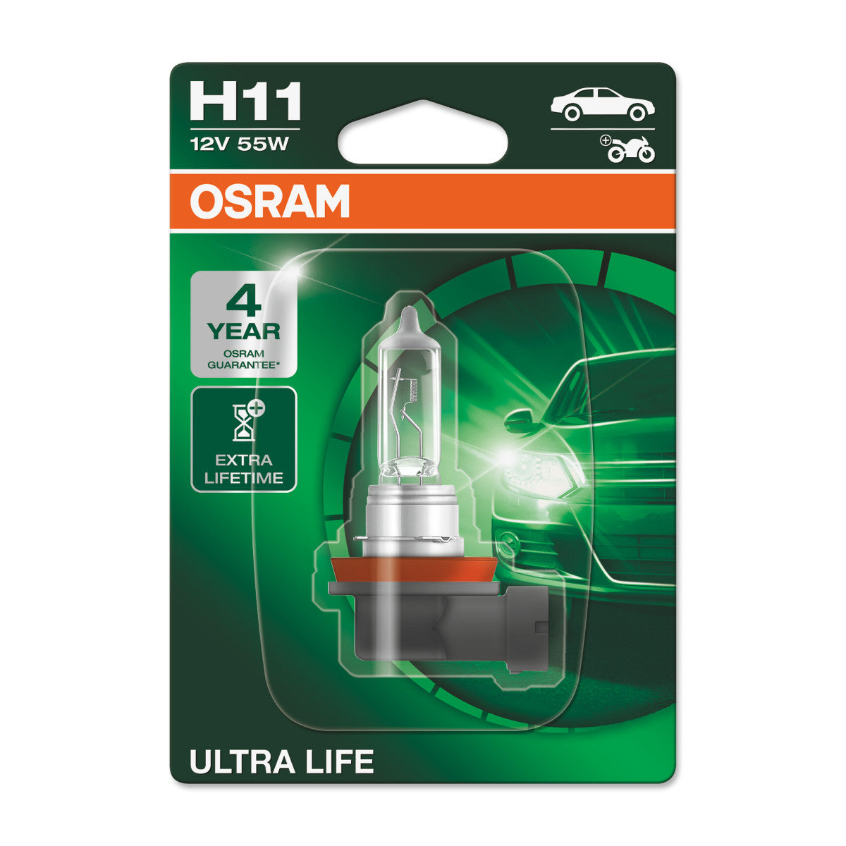 Osram Ultra Life - H11 Halogen forlygter lampe - Enkelt blister