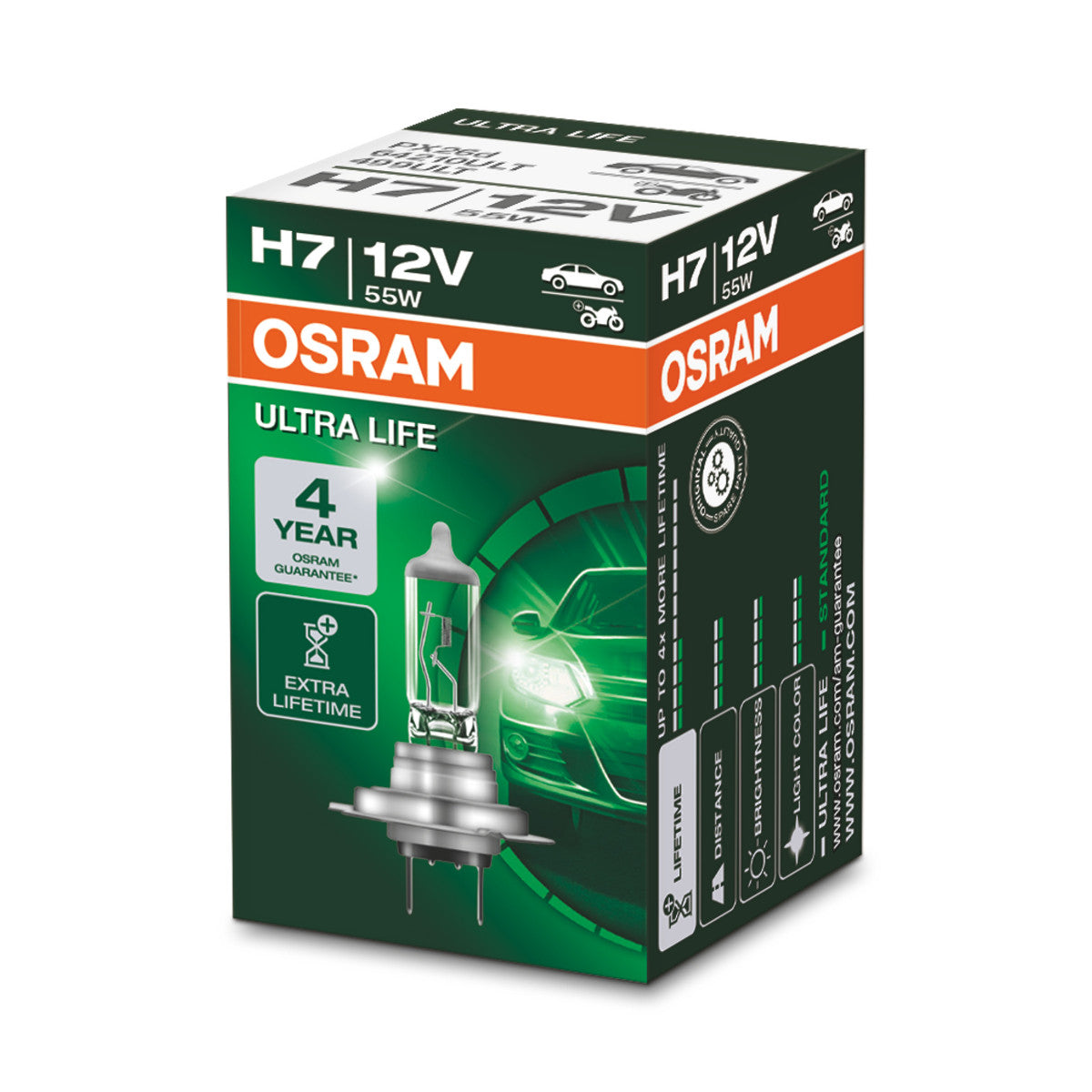 OSRAM Ultra Life - H7 Halogen forlygter lampe - foldekasse
