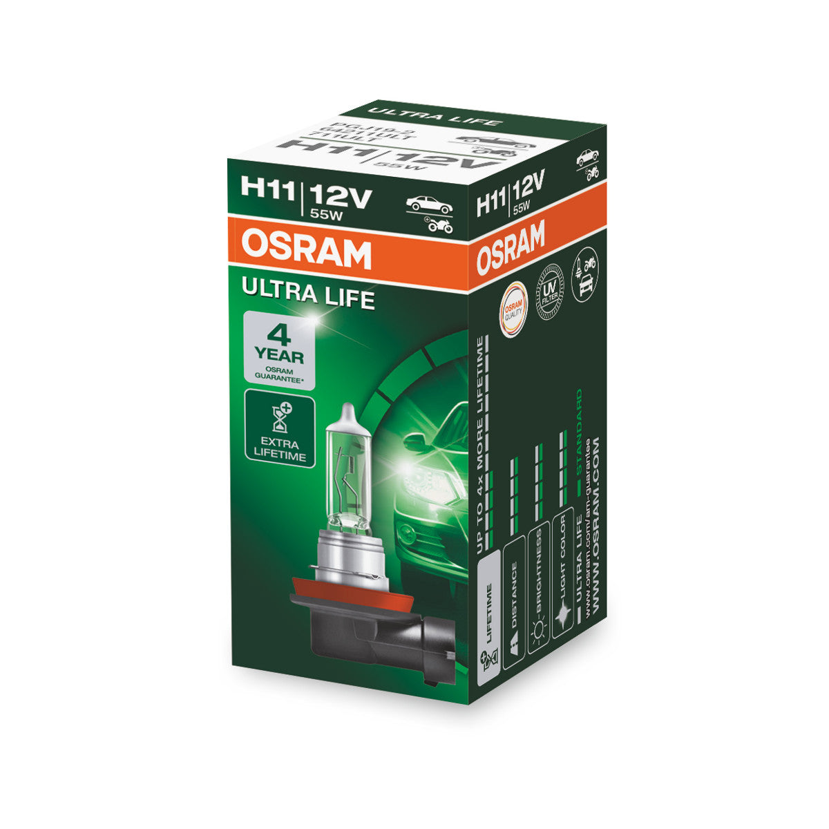 OSRAM Ultra Life - H11 Halogen forlygter lampe - foldekasse
