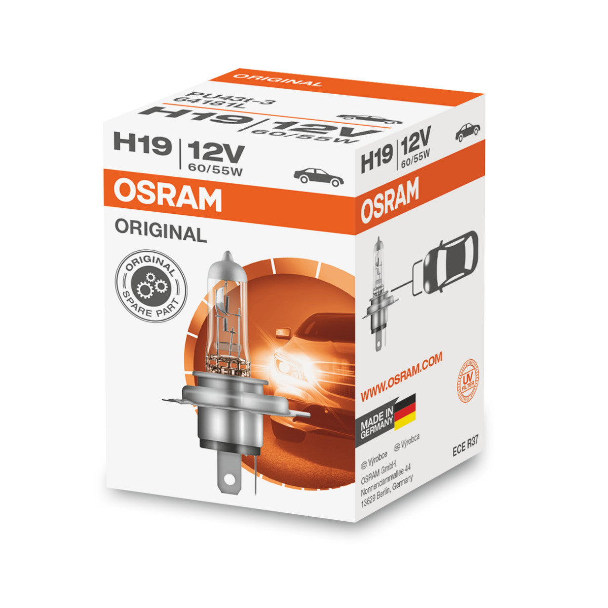 OSRAM Original Line - H19 - 12 V - 6055 W - Halogen forlygte lampe