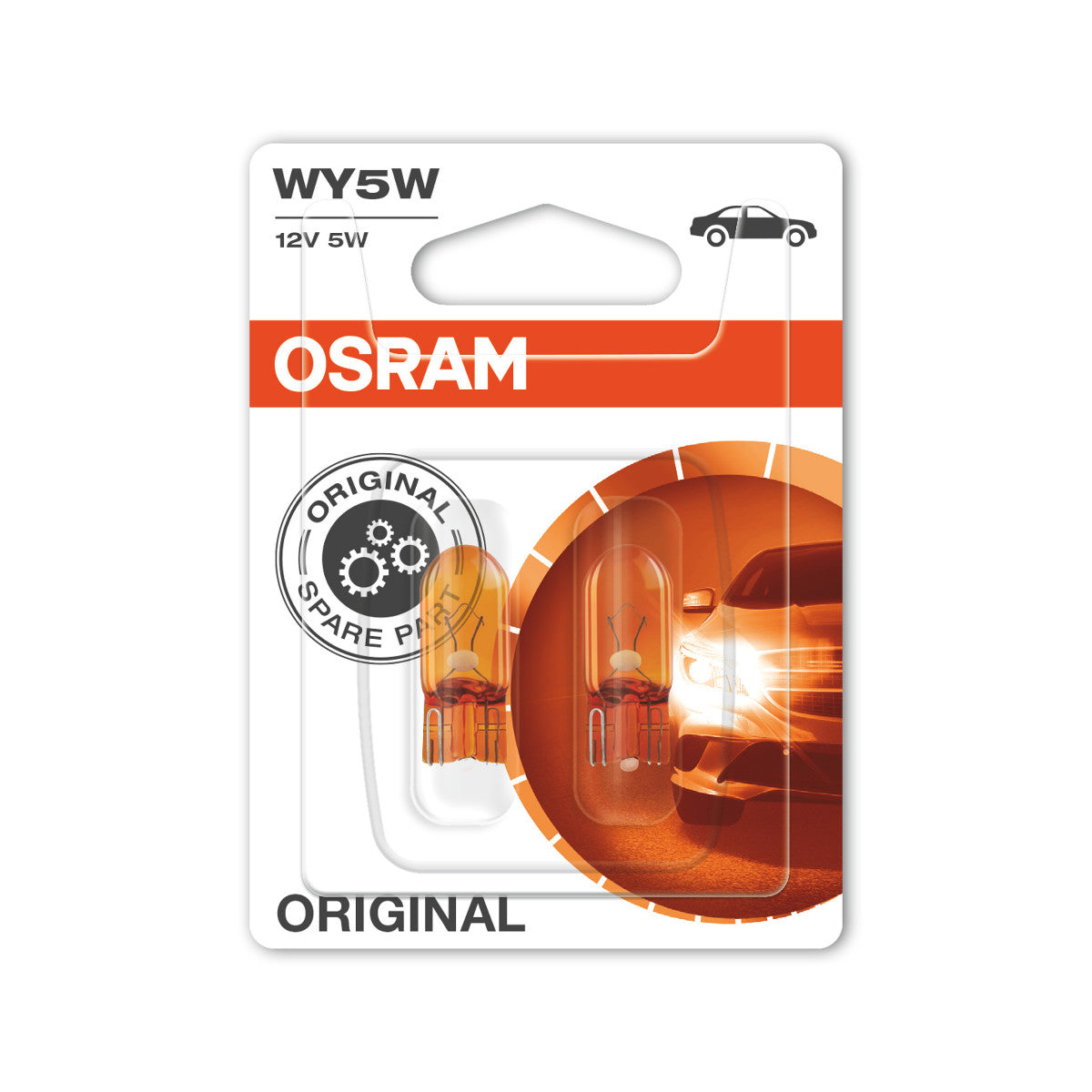Osram Original - Wedge Base - WY5W - 12V Extra Light Lamp - 2 -Pack