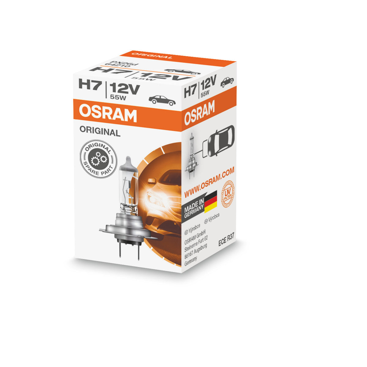 OSRAM Original Line - H7 - 12 V - 55 W - Halogen forlygter - Foldekasse