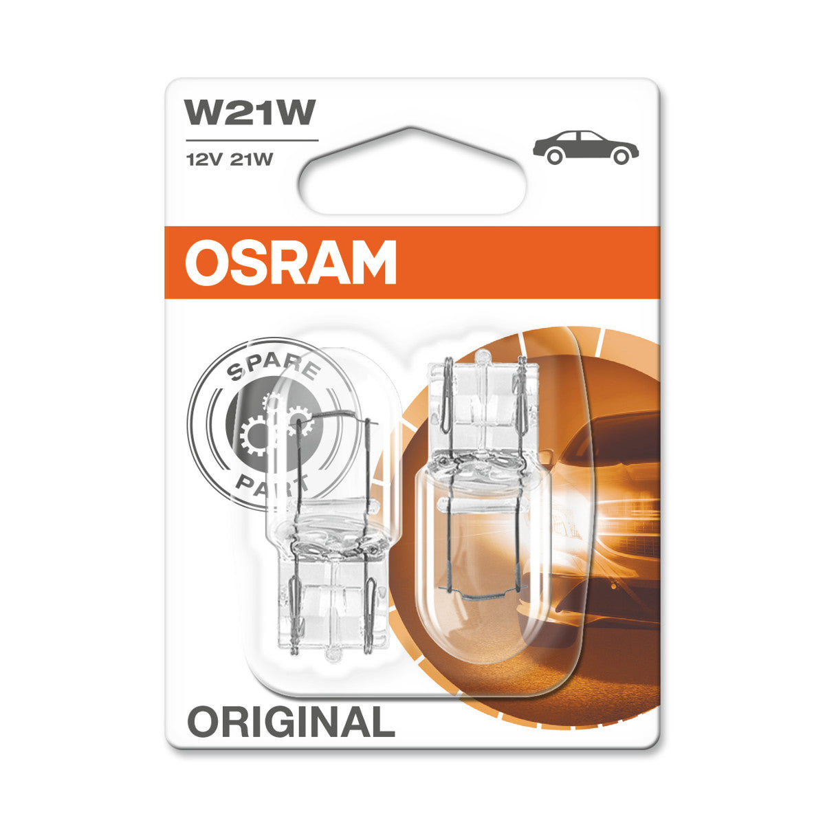 OSRAM ORIGINAL - KILEFODSTYKKE - W21W - W3x16D Hjælpepære