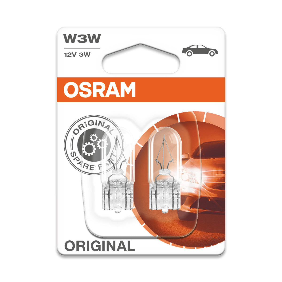 OSRAM ORIGINAL - KILEFODSTYKKE - W3W - 12V hjælpepære