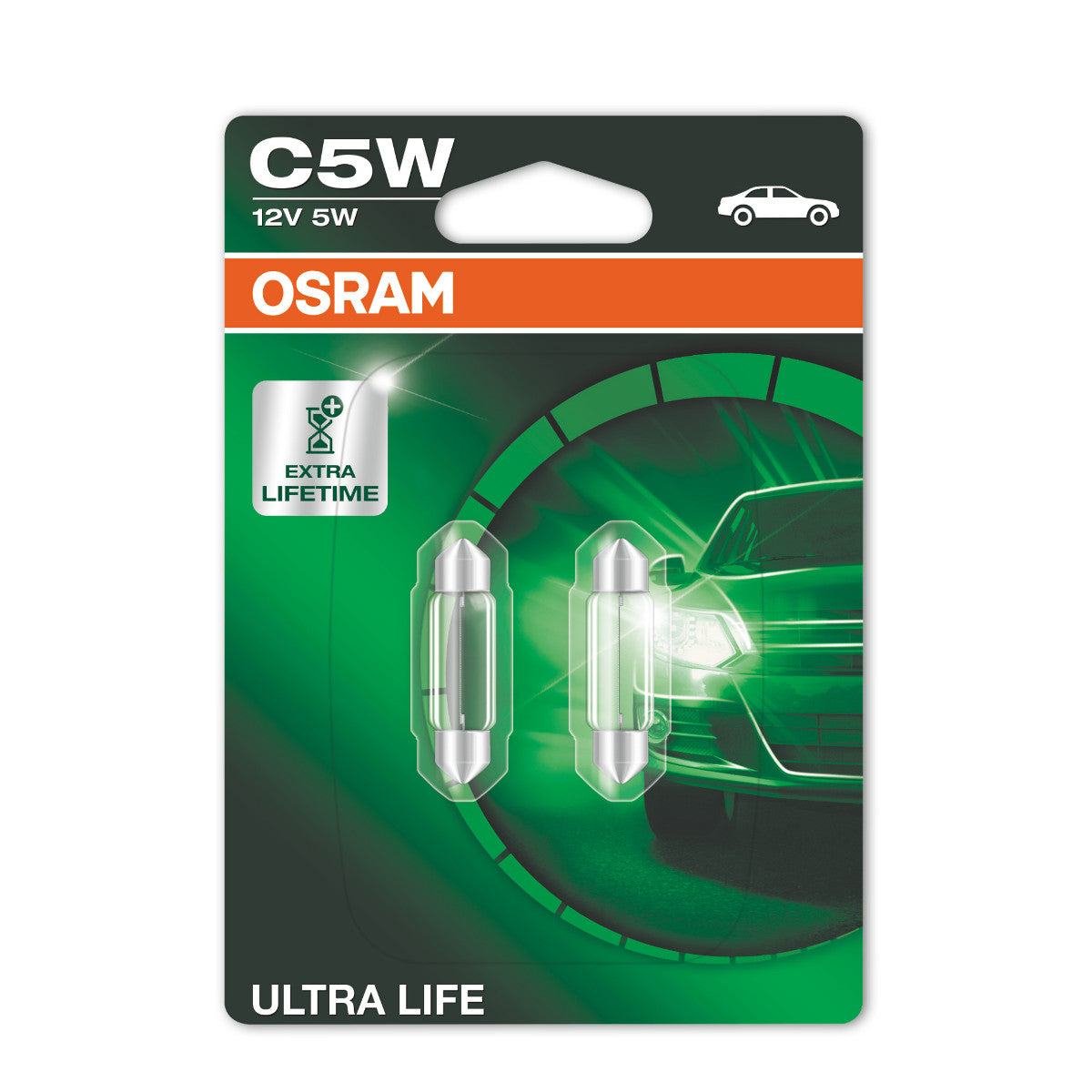 Osram Ultra Life - C5W Extra Light Lamp - 2 -Pack