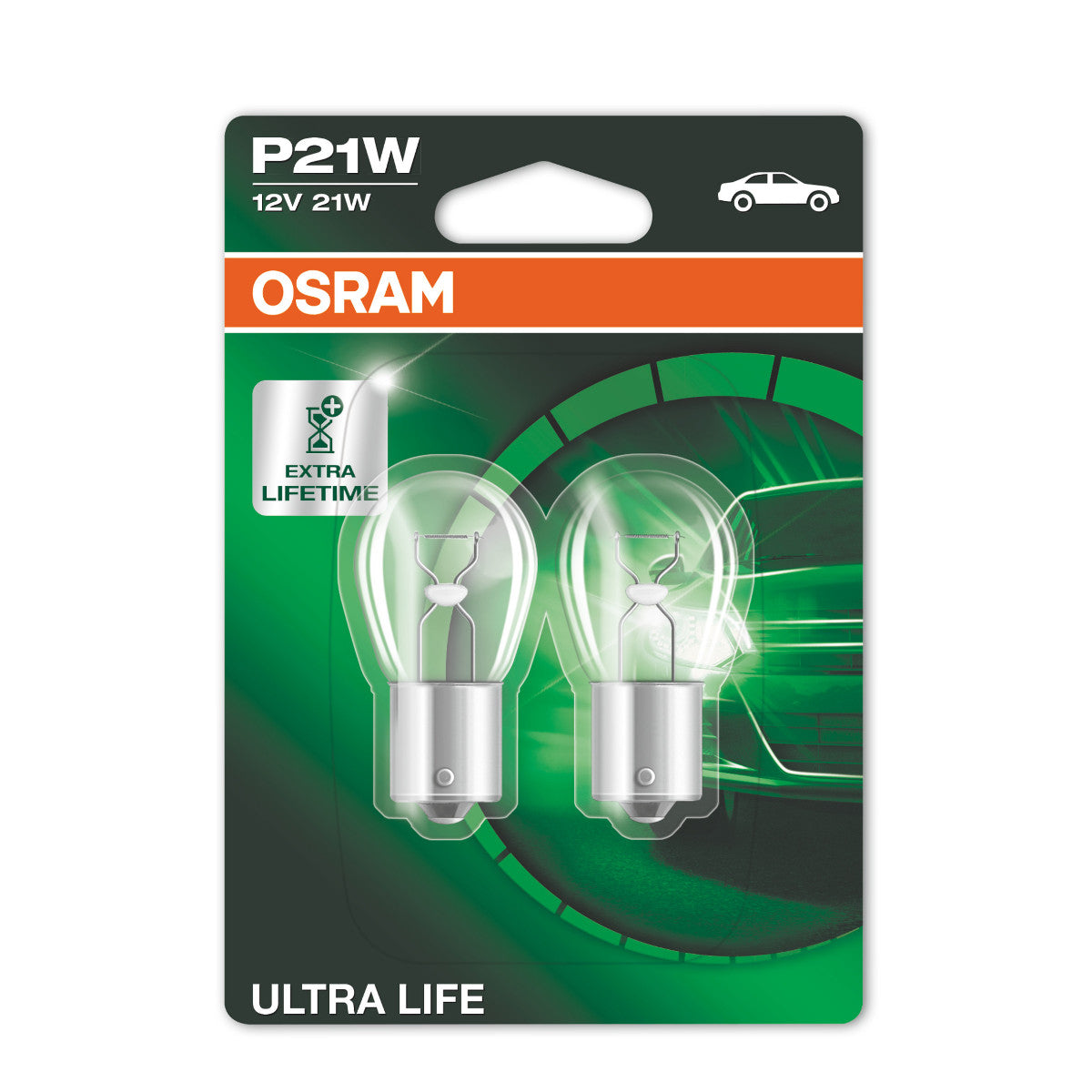 Osram Ultra Life - P21W Extra Light Lamp - 2 -Pack