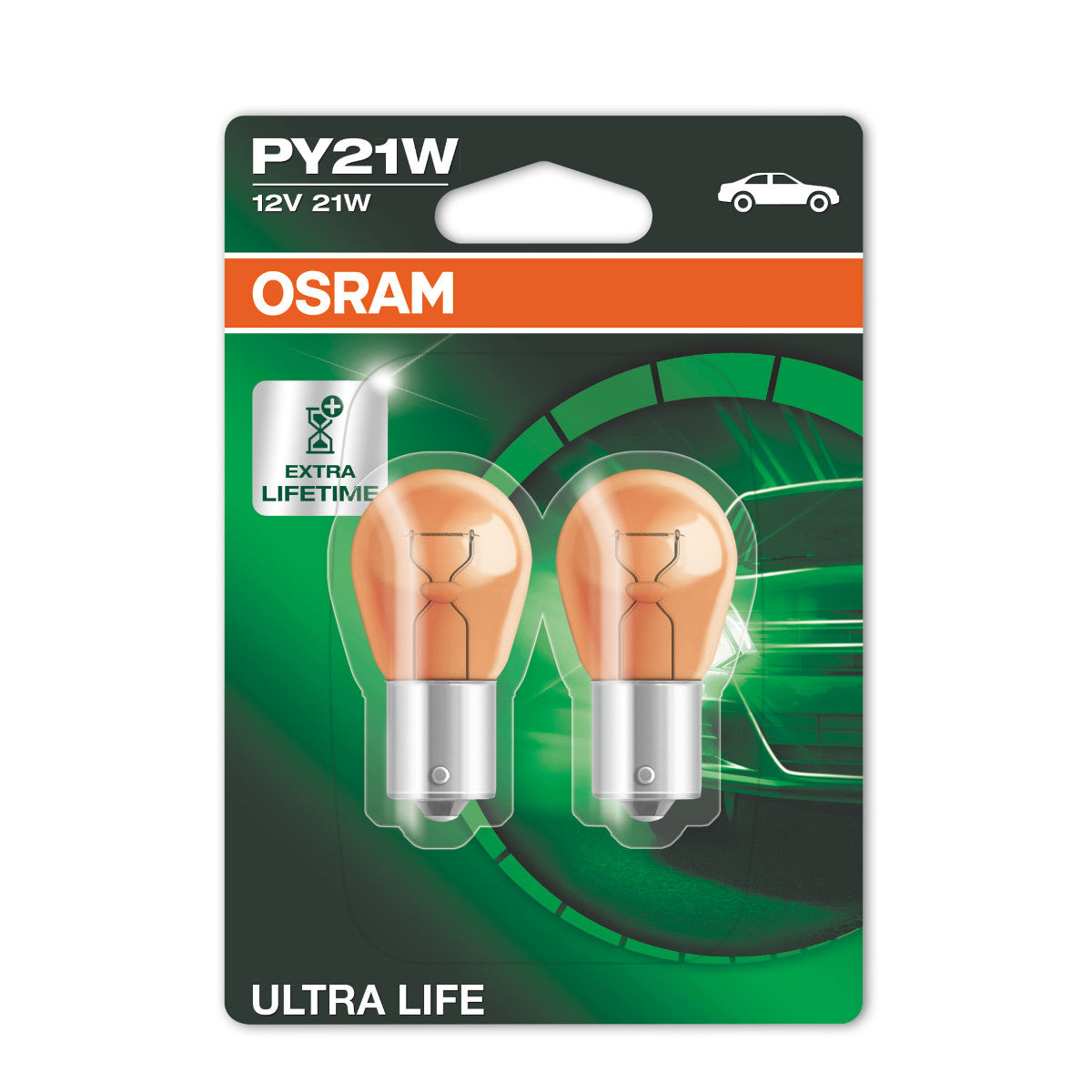 Osram Ultra Life - PY21W Extra Light Lamp - 2 -pakke