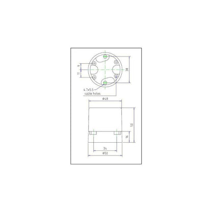 Lampefod E27 50mm Keramik Hvid