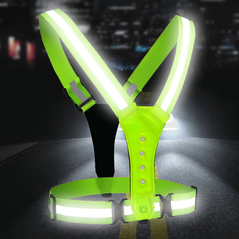 LED Reflex Vest - Sportglo White & Red