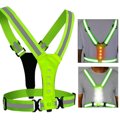 LED Refleksvest - SportGlo Hvid & Rød