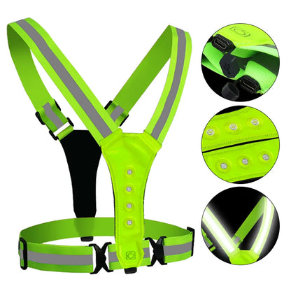 LED Refleksvest - SportGlo Hvid & Rød