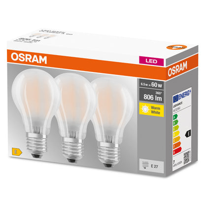 OSRAM LED-LAMPA RUND MATT (60) 3-P