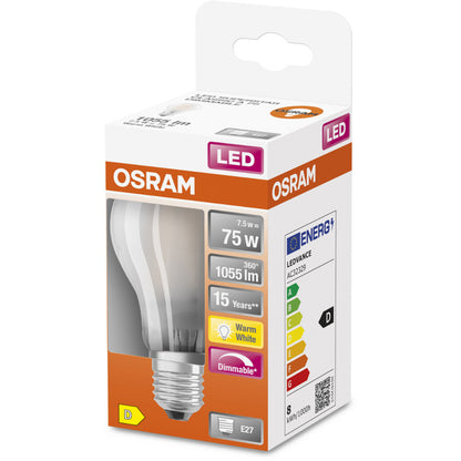 OSRAM LED-LAMPA RUND MATT (75) E27 DIM VARMVIT