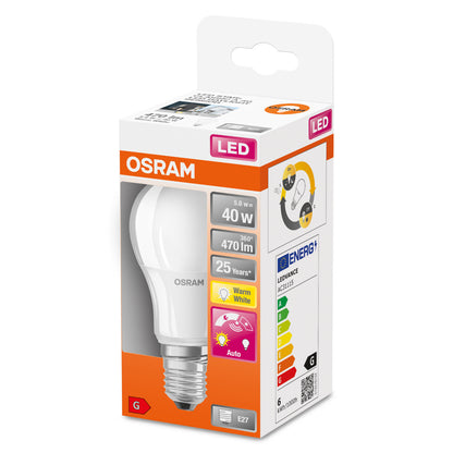 OSRAM LED-LAMPA RUND MATT (40) E27 SENSOR