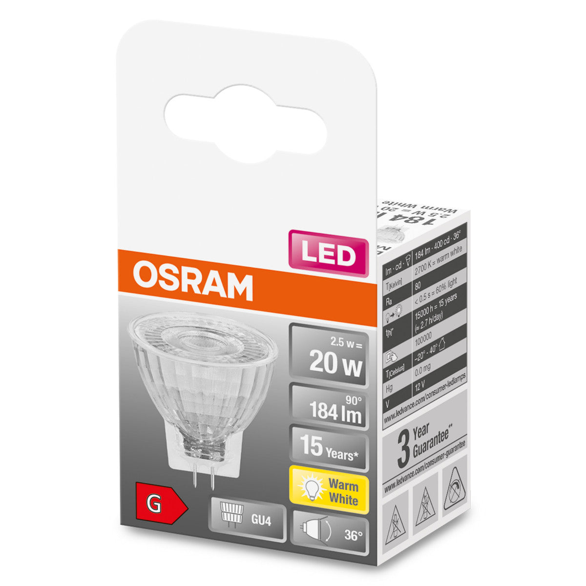 OSRAM LED-LAMPA REFLEKTOR MATT (20) GU4 36GR