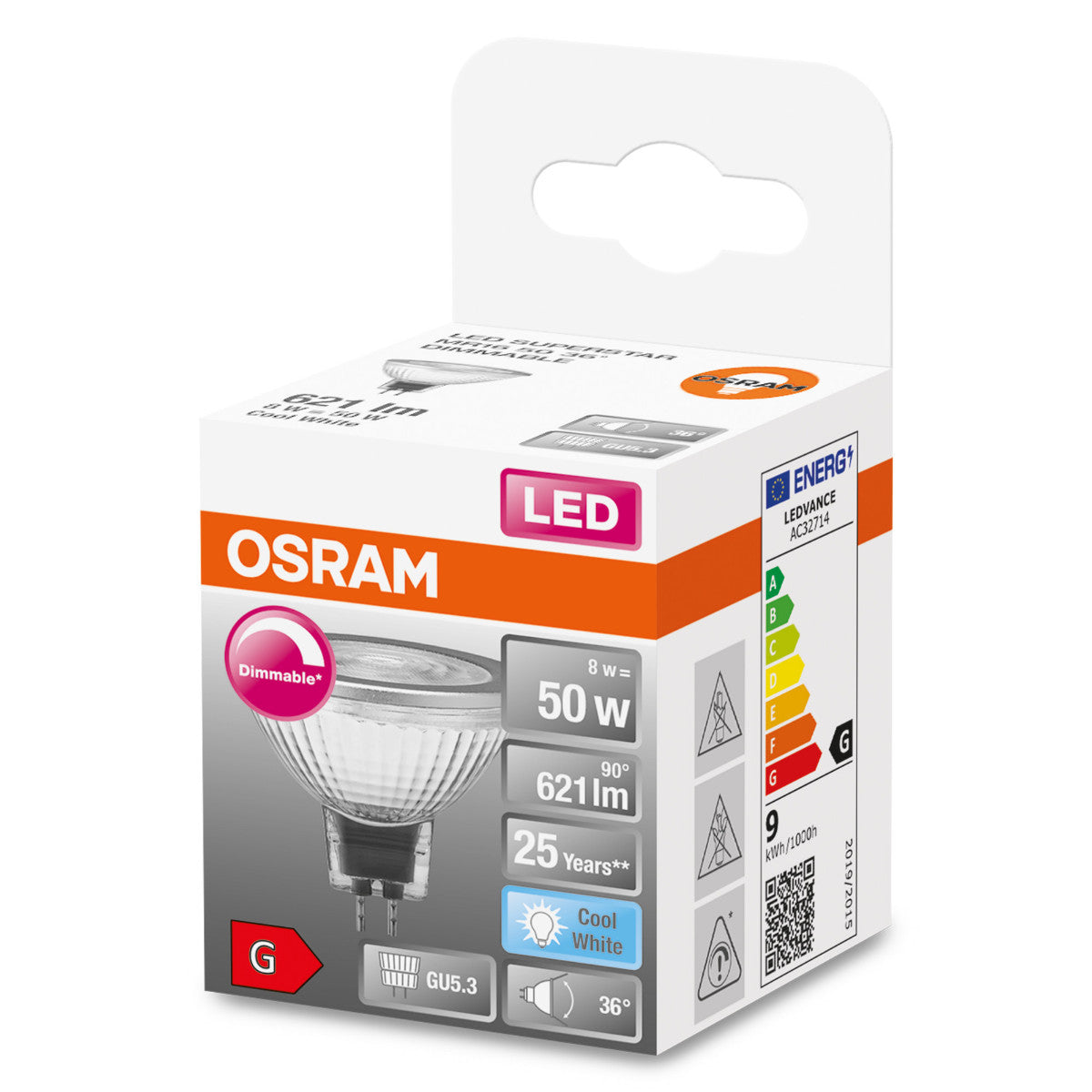 OSRAM LED-LAMPA REFLEKTOR MATT (50) GU5.3 DIM KALLVIT