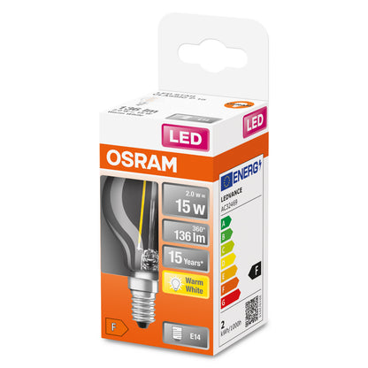 OSRAM LED-LAMPA RUND KLAR (15) E14