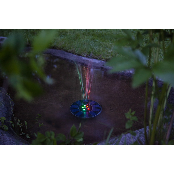 Star Trading - Solcellebelysning - Solcelle dekoration Fountain - Sort - 10cm Lysfarve RGB (Rød-Grøn-Blå)
