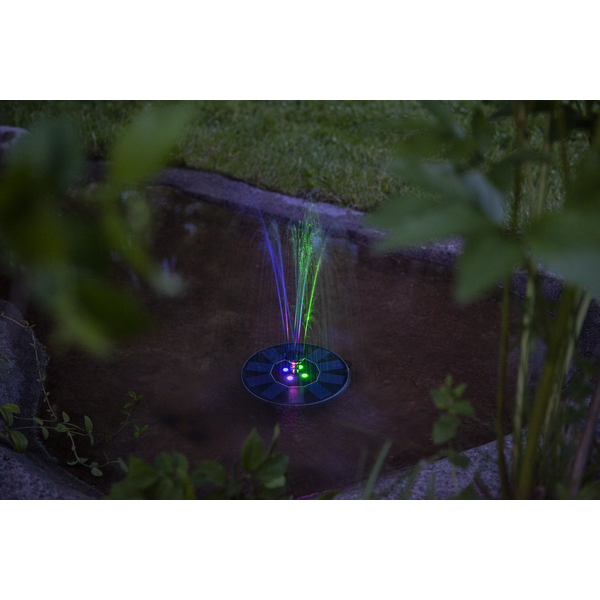 Star Trading - Solcellebelysning - Solcelle dekoration Fountain - Sort - 10cm Lysfarve RGB (Rød-Grøn-Blå)