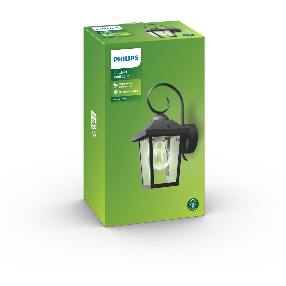 Philips - Buzzard wall lanterne sort 1x60W 230V