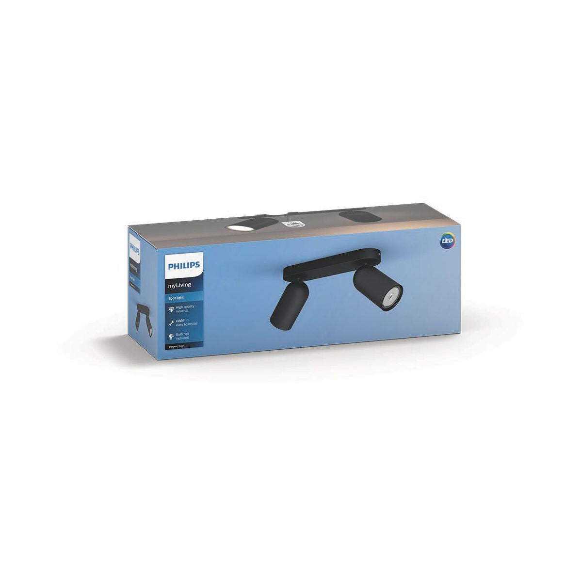 Philips - PONGEE bar/tube black 2xNW 230V