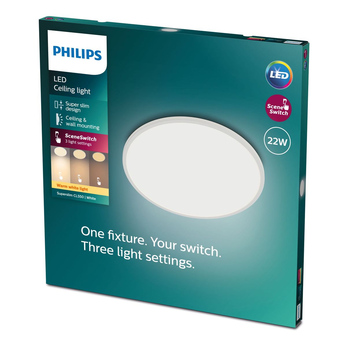 Philips - Superslim CL550 SS RD 22W 27K W WV 06