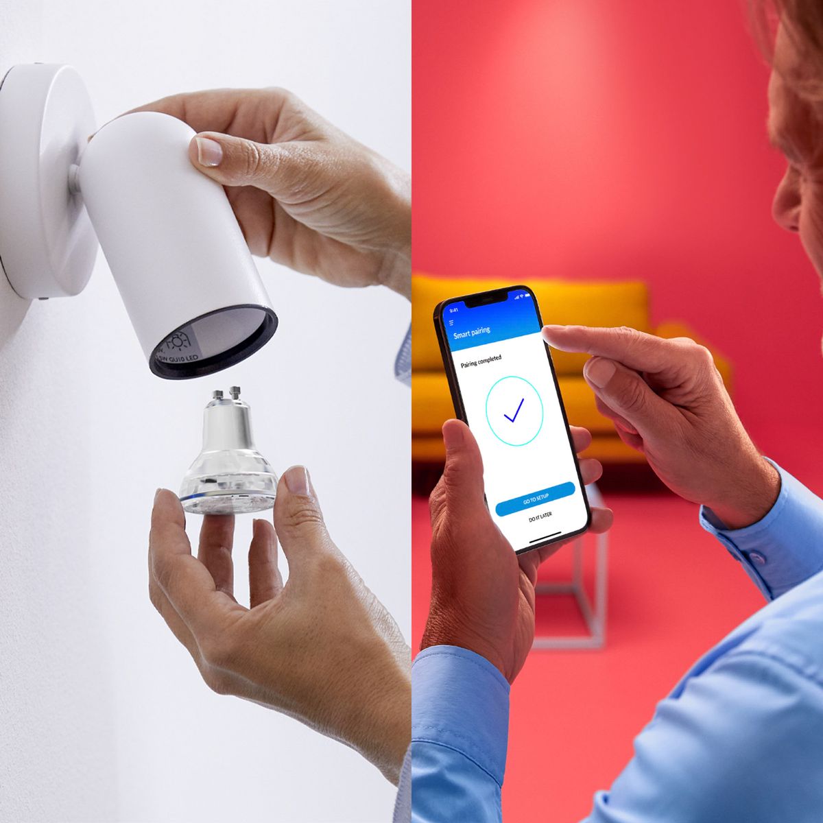 Philips-Wi-Fi ble 50W GU10 Glass 922-65 RGB1PF/6