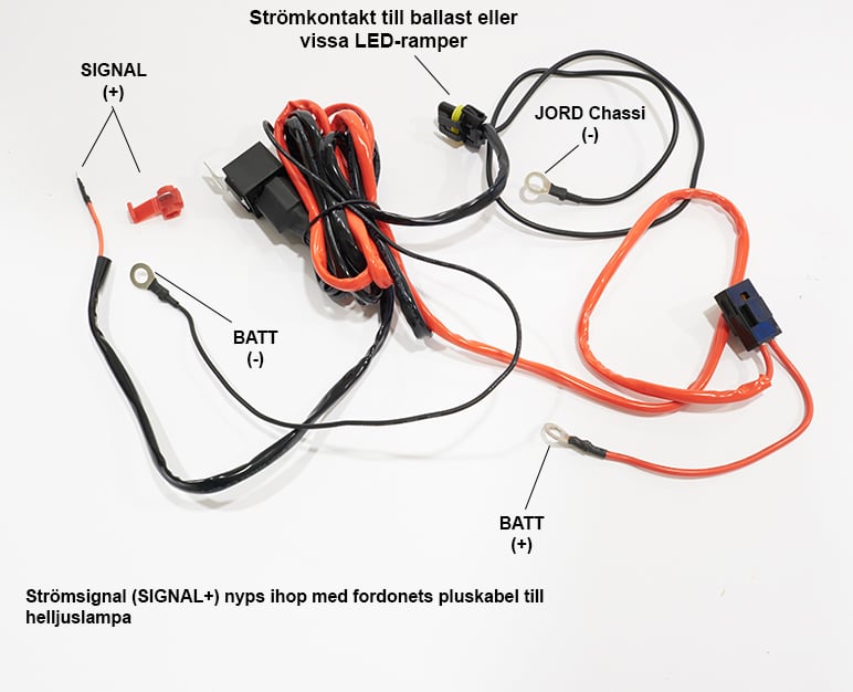 Relækabelsæt 1stk Ekstra lys 12V|9006